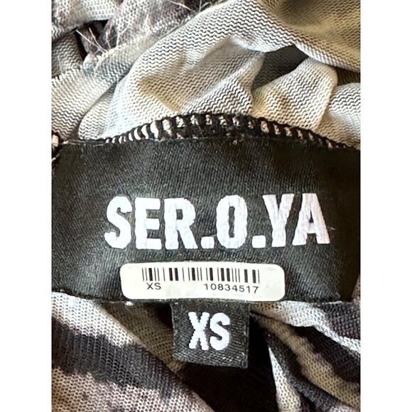 SER.O.YA Sana Top in Grey Ocelot XSmall Womens Long Sleeve Blouse - Picture 12 of 15